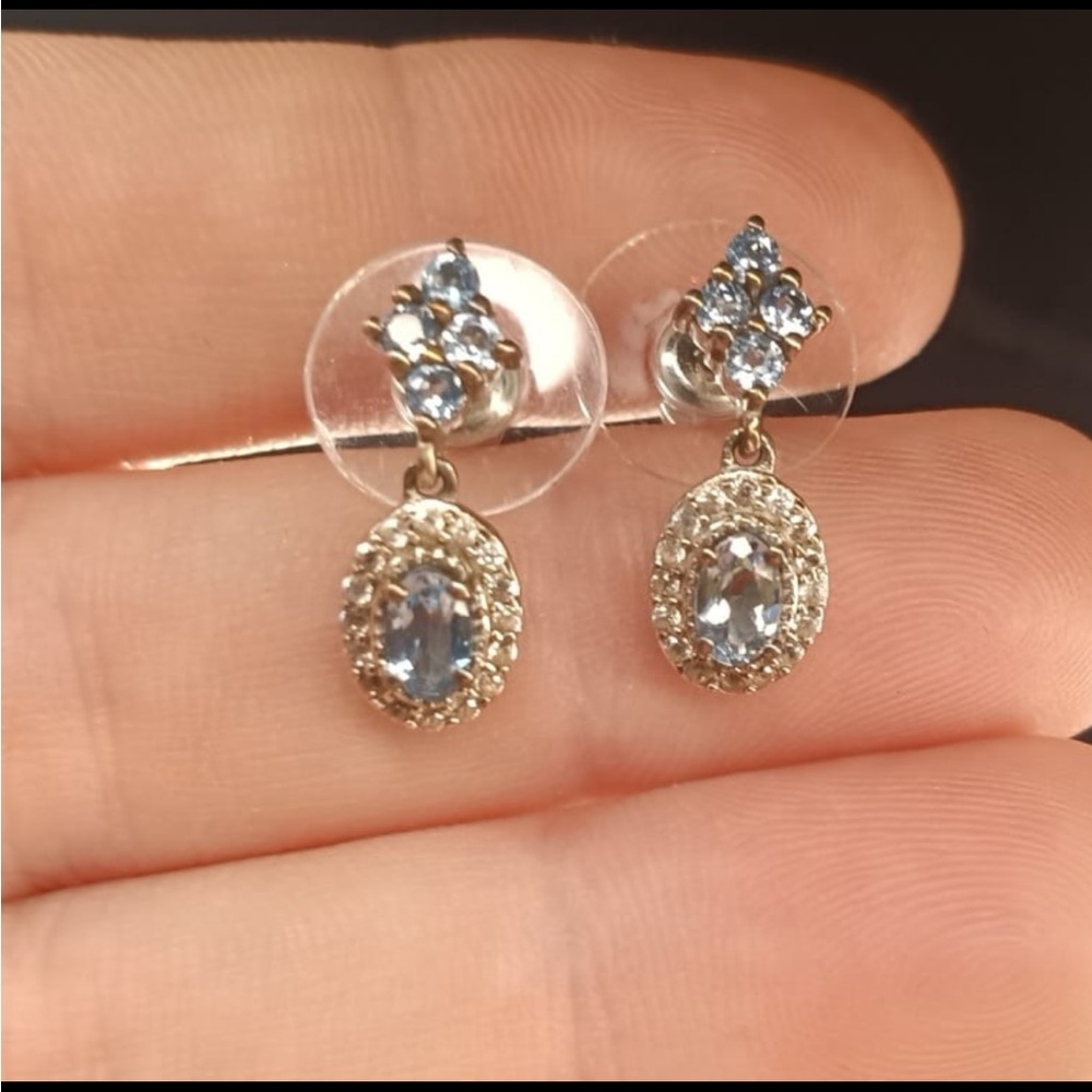 Blue Tear Drop Earrings